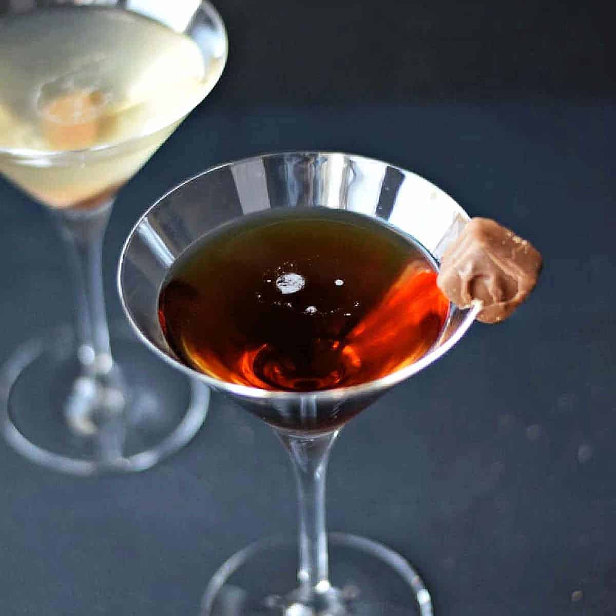 One dark and one light Milky Way Martini.
